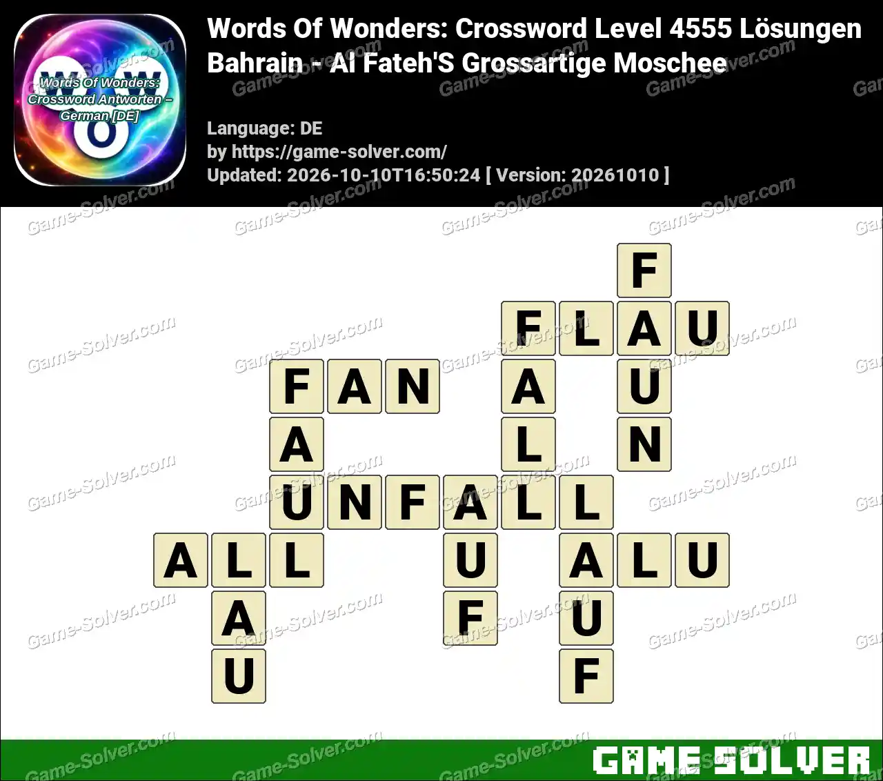 Words Of Wonders: Crossword Level 4555 Lösungen – Bahrain – Al Fateh’S Grossartige Moschee